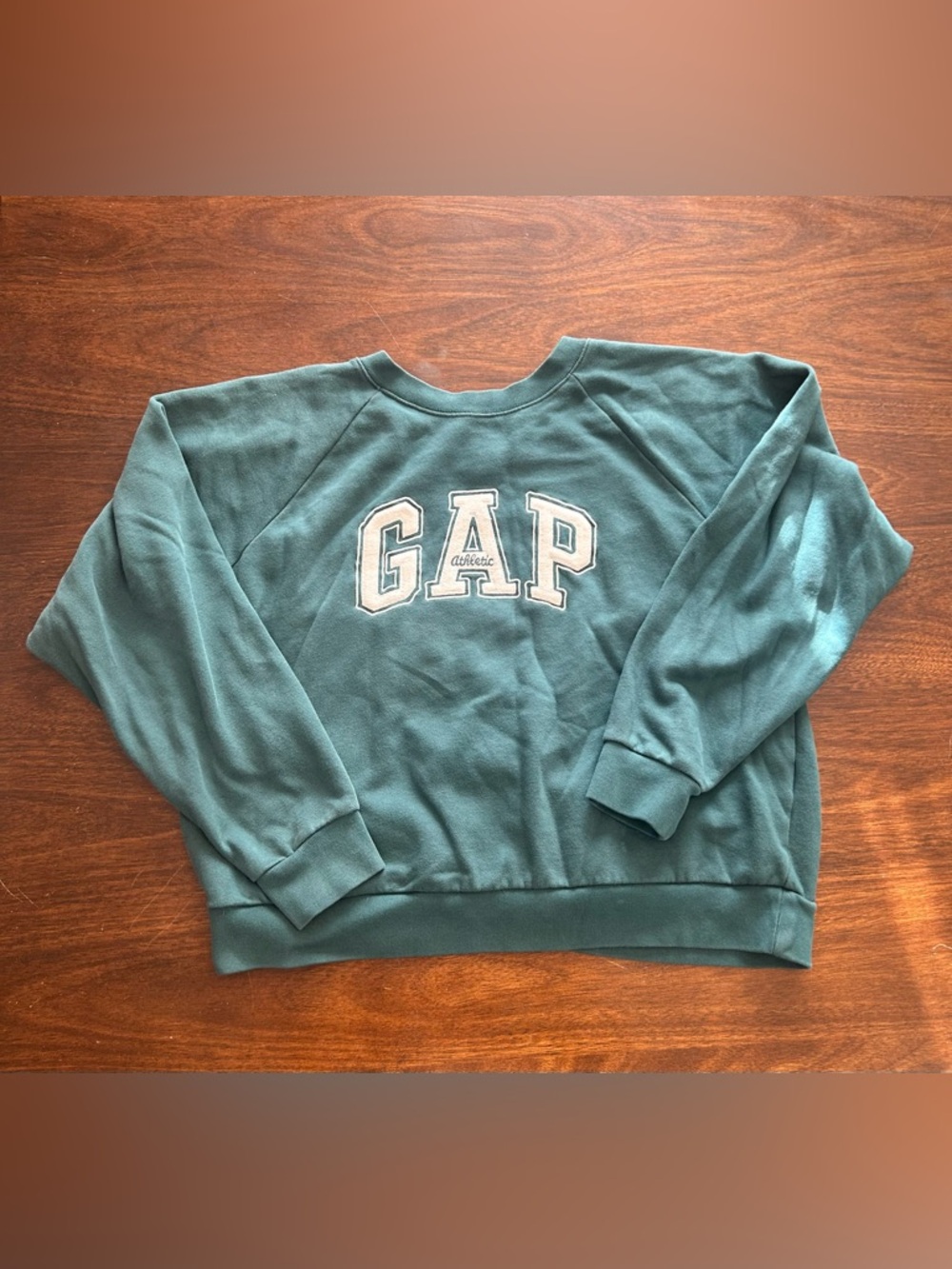 GAP Teal Green Fleece-Lined Crewneck Sweatshirt